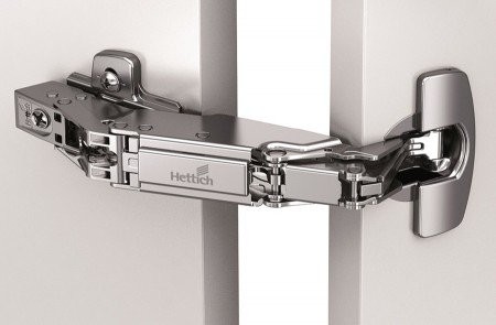 Sensys 8657i Hinge - TH52 for 15-32 mm thick doors; Opening angle 165° with mounting plate