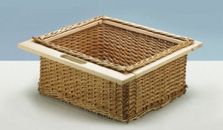 Wicker Baskets 320x500x120 mm with Beech Runner - (Cabinet width 400 mm)