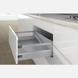 Hettich ArciTech 500 mm Pot & Pan Drawers Set with 186 mm Railing, Silver, 40 Kg