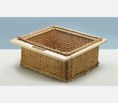 Wicker Baskets 420x500x120 mm with Beech Runner - (Cabinet width 500 mm)
