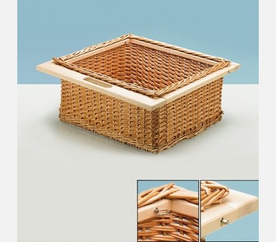 Wicker Baskets 420x500x300 mm with Beech Runner - (Cabinet width 500 mm)