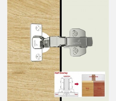 Onsys 4447i, Silent Hinge - 9.5 Crank Door Hinge with Mounting Plates & Cover Caps